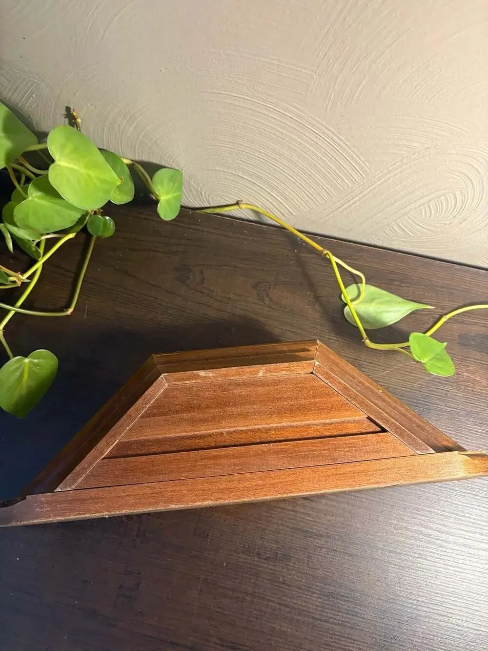Vintage Mid-Century Modern Wooden Spindle Wall Shelf